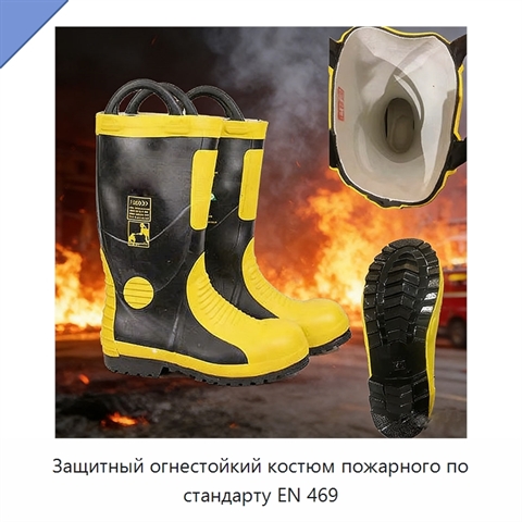 Защитный огнестойкий костюм пожарного по стандарту EN 469