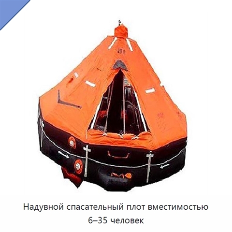 Надувной спасательный плот вместимостью 6–35 человек