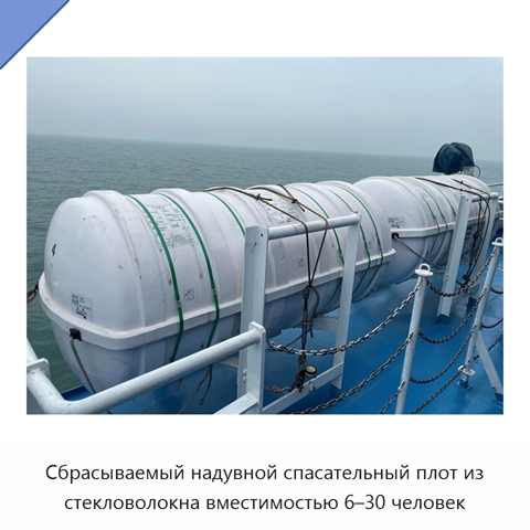 Сбрасываемый надувной спасательный плот из стекловолокна вместимостью 6–30 человек