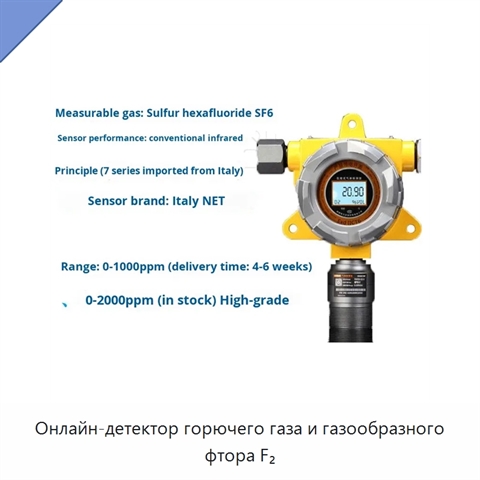 Онлайн-детектор горючего газа и газообразного фтора F₂