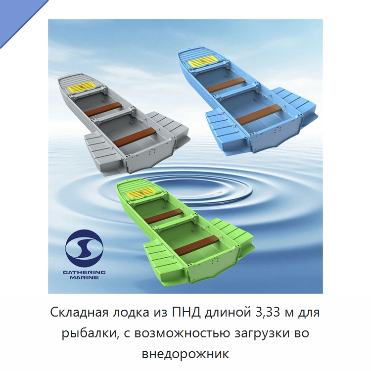 Складная лодка из ПНД длиной 3,33 м для рыбалки, с возможностью загрузки во внедорожник — Рыболовные снасти