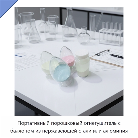 Портативный порошковый огнетушитель с баллоном из нержавеющей стали или алюминия