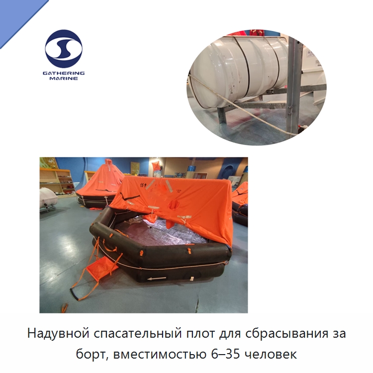 Надувной спасательный плот для сбрасывания за борт, вместимостью 6–35 человек — Спасательные плоты