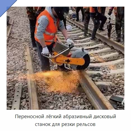 Переносной лёгкий абразивный дисковый станок для резки рельсов
