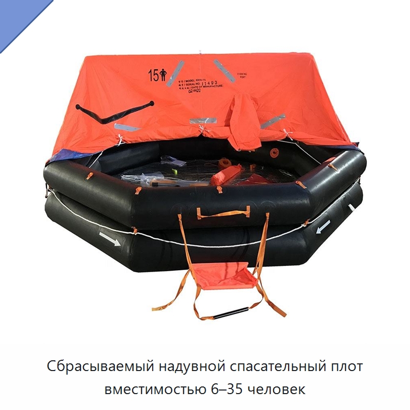 Сбрасываемый надувной спасательный плот вместимостью 6–35 человек — Спасательные плоты
