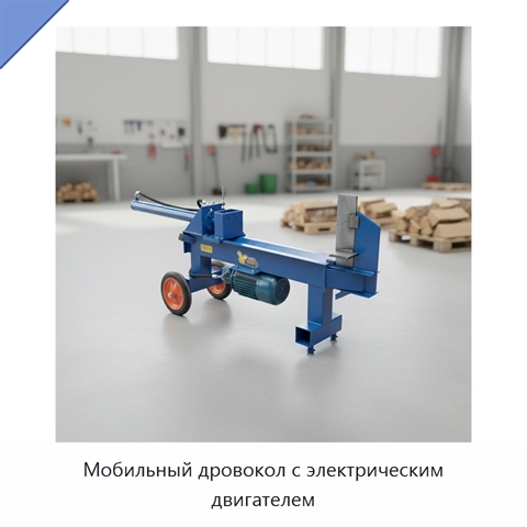 Мобильный дровокол с электрическим двигателем