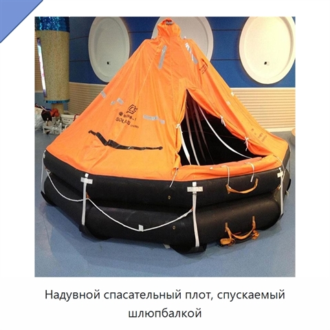 Надувной спасательный плот, спускаемый шлюпбалкой