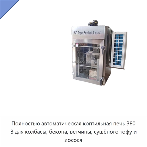 Полностью автоматическая коптильная печь 380 В для колбасы, бекона, ветчины, сушёного тофу и лосося