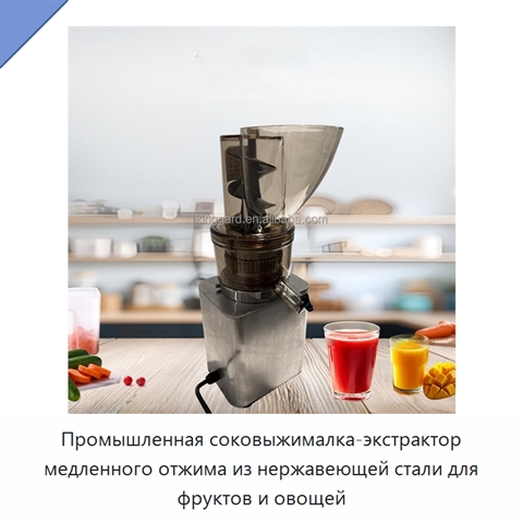 Промышленная соковыжималка-экстрактор медленного отжима из нержавеющей стали для фруктов и овощей