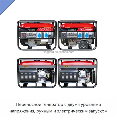Переносной генератор с двумя уровнями напряжения, ручным и электрическим запуском