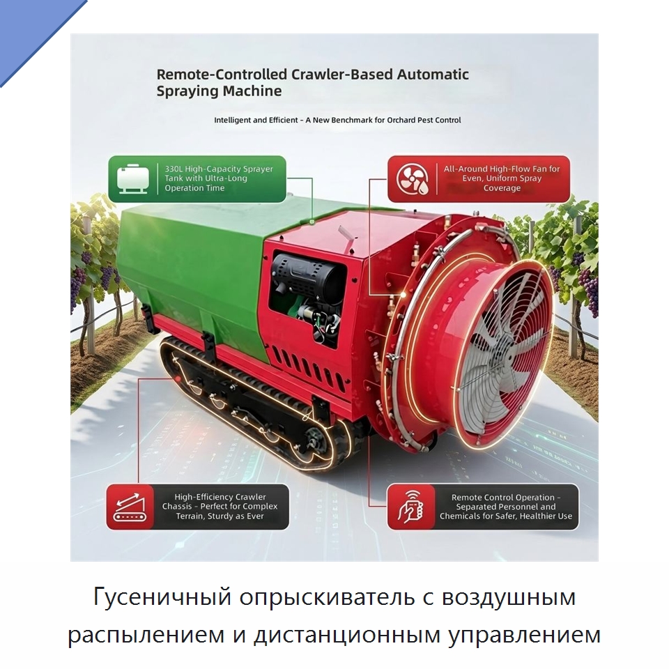 Гусеничный опрыскиватель с воздушным распылением и дистанционным управлением — Сельскохозяйственные опрыскиватели