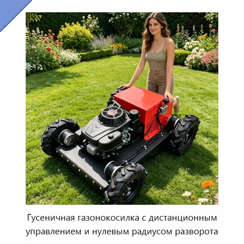 Гусеничная газонокосилка с дистанционным управлением и нулевым радиусом разворота