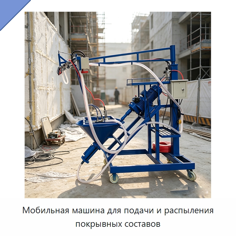 Мобильная машина для подачи и распыления покрывных составов — Штукатурные станции