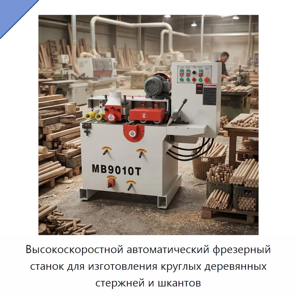 Высокоскоростной автоматический фрезерный станок для изготовления круглых деревянных стержней и шкантов — Специальное деревообрабатывающее оборудование