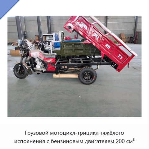 Грузовой мотоцикл-трицикл тяжёлого исполнения с бензиновым двигателем 200 см³