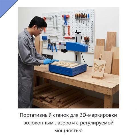 Портативный станок для 3D-маркировки волоконным лазером с регулируемой мощностью