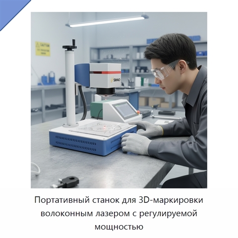 Портативный станок для 3D-маркировки волоконным лазером с регулируемой мощностью