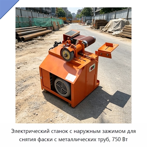 Электрический станок с наружным зажимом для снятия фаски с металлических труб, 750 Вт