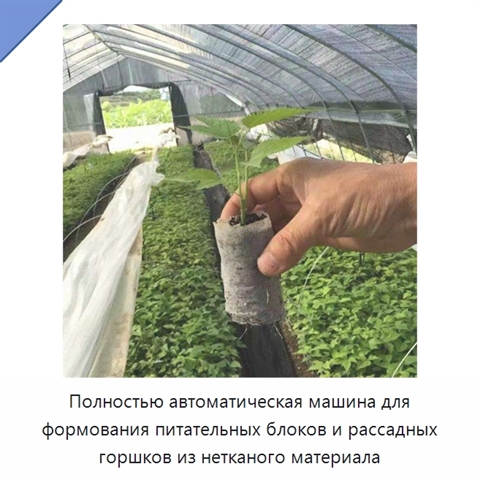 Полностью автоматическая машина для формования питательных блоков и рассадных горшков из нетканого материала