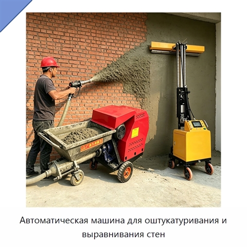 Автоматическая машина для оштукатуривания и выравнивания стен