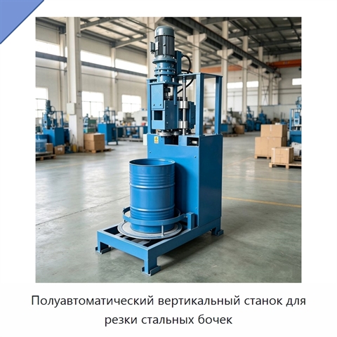 Полуавтоматический вертикальный станок для резки стальных бочек
