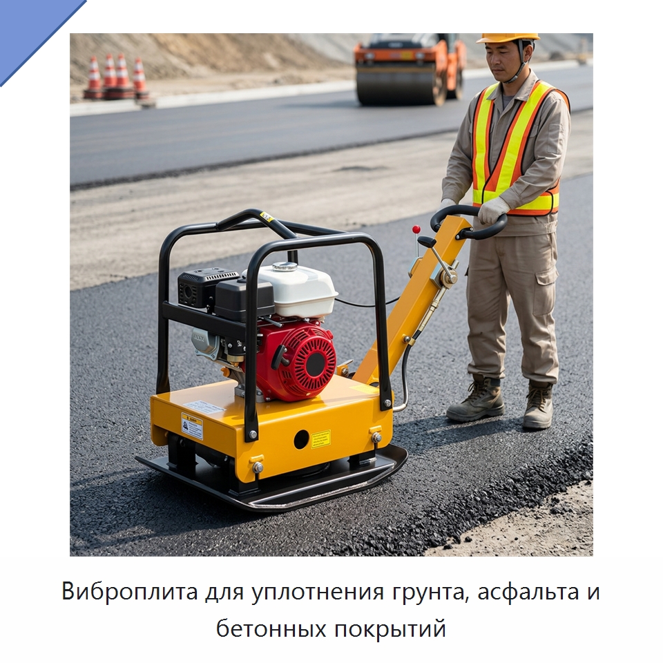 Виброплита для уплотнения грунта, асфальта и бетонных покрытий — Землеройная техника