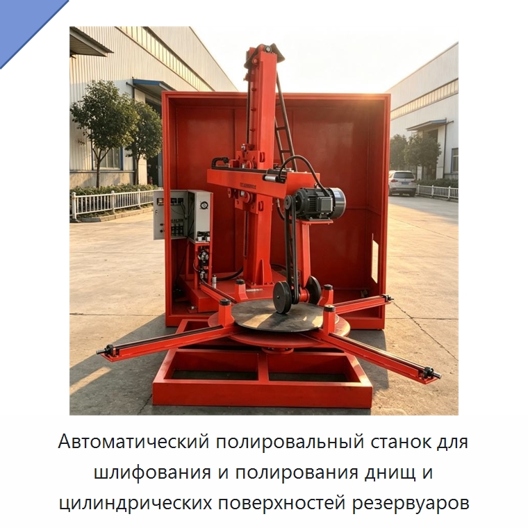 Автоматический полировальный станок для шлифования и полирования днищ и цилиндрических поверхностей резервуаров — Специальные машины и промышленное оборудование