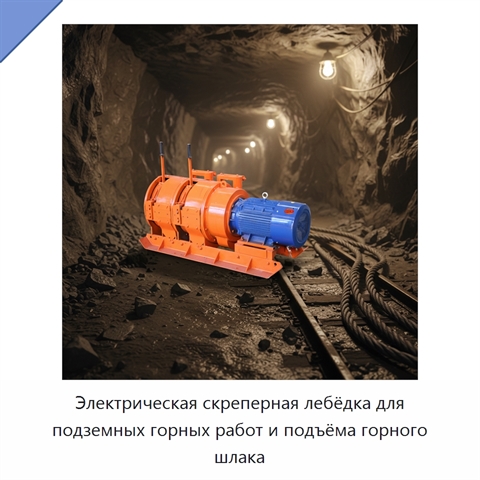 Электрическая скреперная лебёдка для подземных горных работ и подъёма горного шлака