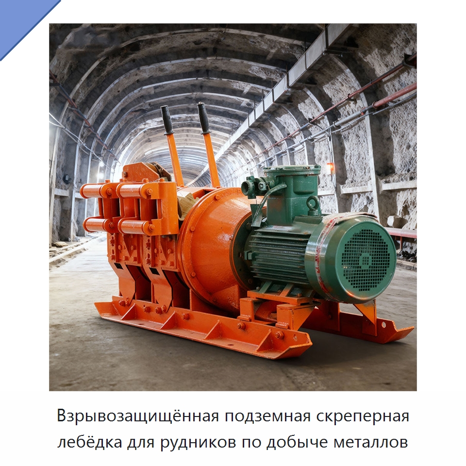 Взрывозащищённая подземная скреперная лебёдка для рудников по добыче металлов — Горнодобывающее оборудование