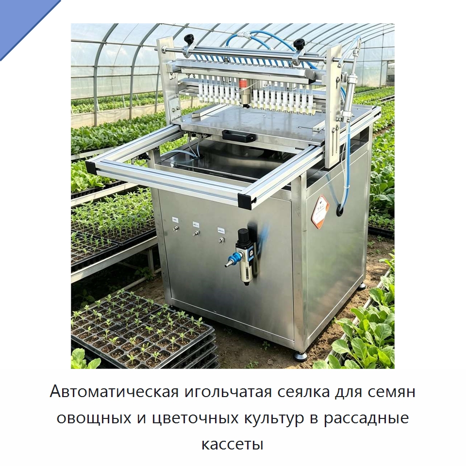 Автоматическая игольчатая сеялка для семян овощных и цветочных культур в рассадные кассеты — Сеялки и рассадопосадочные машины