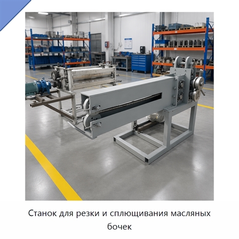 Станок для резки и сплющивания масляных бочек