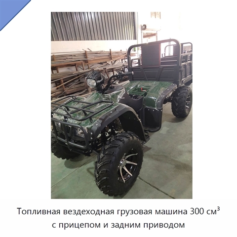 Топливная вездеходная грузовая машина 300 см³ с прицепом и задним приводом