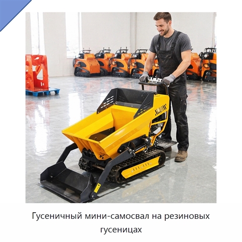 Гусеничный мини-самосвал на резиновых гусеницах