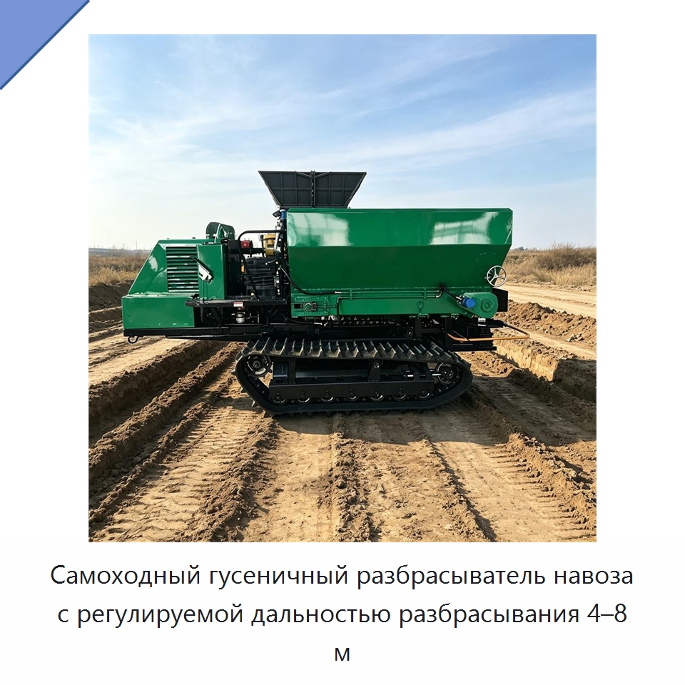 Самоходный гусеничный разбрасыватель навоза с регулируемой дальностью разбрасывания 4–8 м — Разбрасыватели удобрений