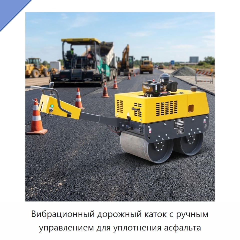 Вибрационный дорожный каток с ручным управлением для уплотнения асфальта — Дорожная техника