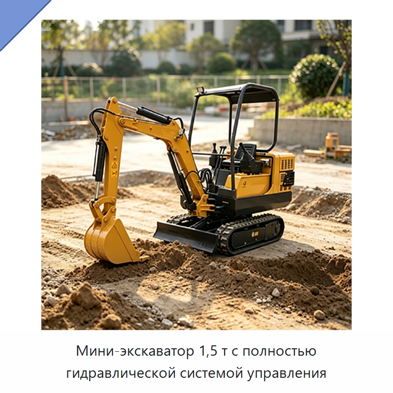 Мини-экскаватор 1,5 т с полностью гидравлической системой управления — Землеройная техника