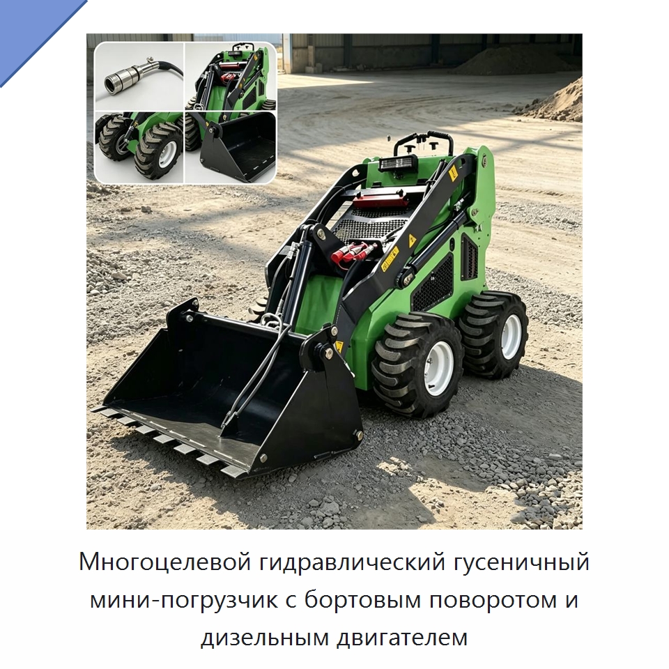 Многоцелевой гидравлический гусеничный мини-погрузчик с бортовым поворотом и дизельным двигателем — Специальная строительная техника