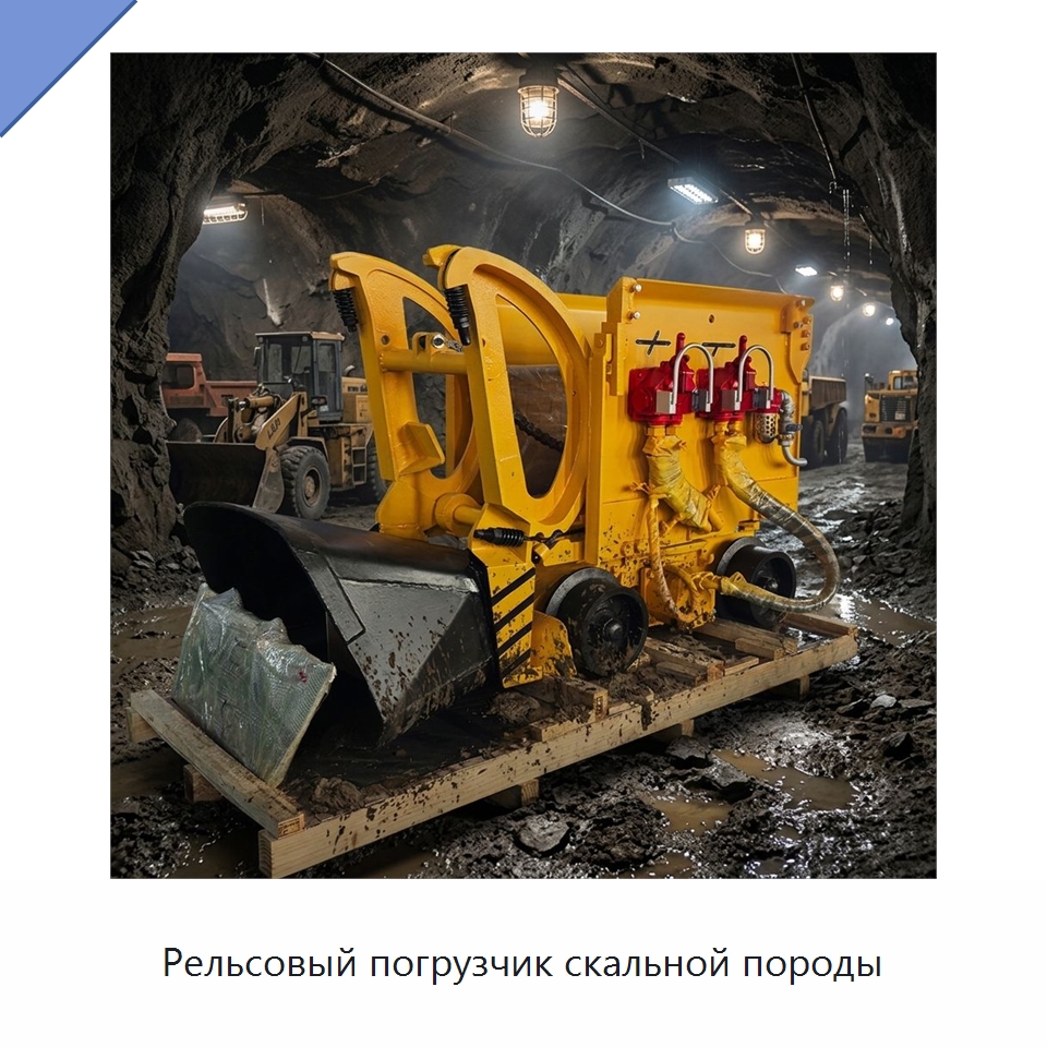 Рельсовый погрузчик скальной породы — Горнодобывающее оборудование