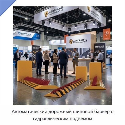 Автоматический дорожный шиповой барьер с гидравлическим подъёмом