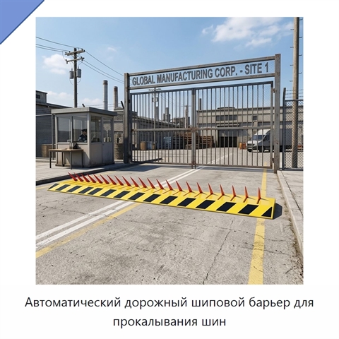 Автоматический дорожный шиповой барьер для прокалывания шин