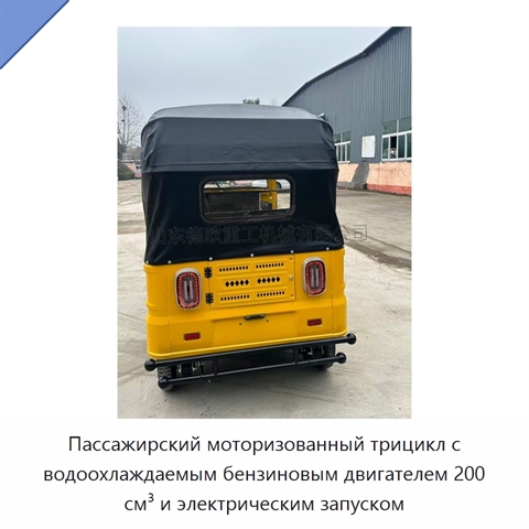 Пассажирский моторизованный трицикл с водоохлаждаемым бензиновым двигателем 200 см³ и электрическим запуском