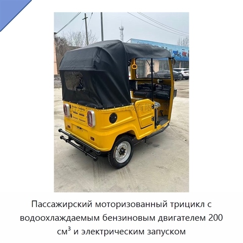 Пассажирский моторизованный трицикл с водоохлаждаемым бензиновым двигателем 200 см³ и электрическим запуском