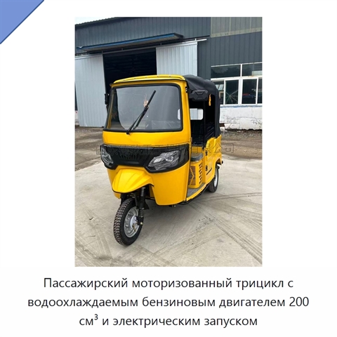 Пассажирский моторизованный трицикл с водоохлаждаемым бензиновым двигателем 200 см³ и электрическим запуском
