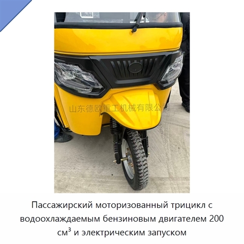Пассажирский моторизованный трицикл с водоохлаждаемым бензиновым двигателем 200 см³ и электрическим запуском