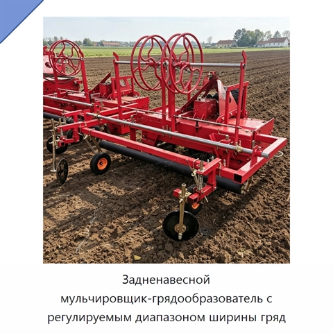 Задненавесной мульчировщик-грядообразователь с регулируемым диапазоном ширины гряд