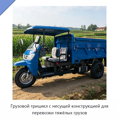 Грузовой трицикл с несущей конструкцией для перевозки тяжёлых грузов