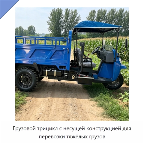 Грузовой трицикл с несущей конструкцией для перевозки тяжёлых грузов