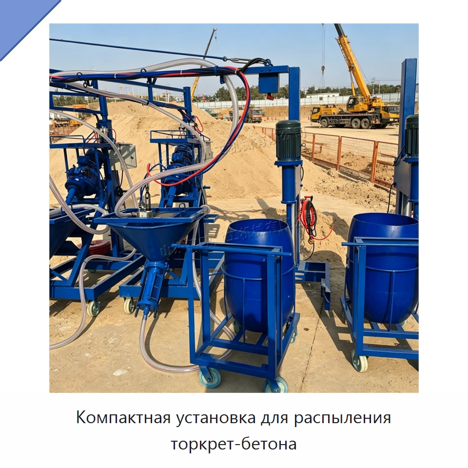 Компактная установка для распыления торкрет-бетона