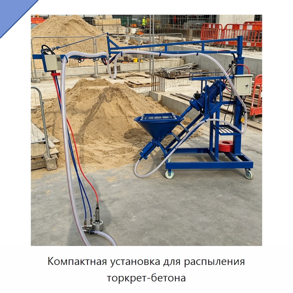 Компактная установка для распыления торкрет-бетона