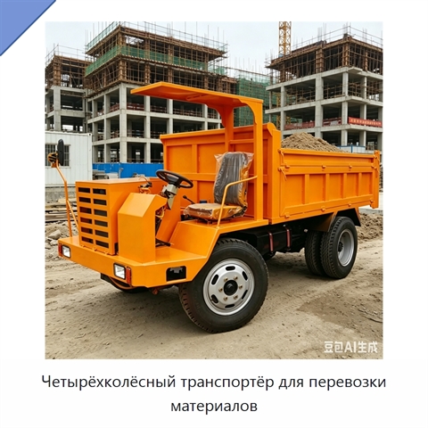 Четырёхколёсный транспортёр для перевозки материалов